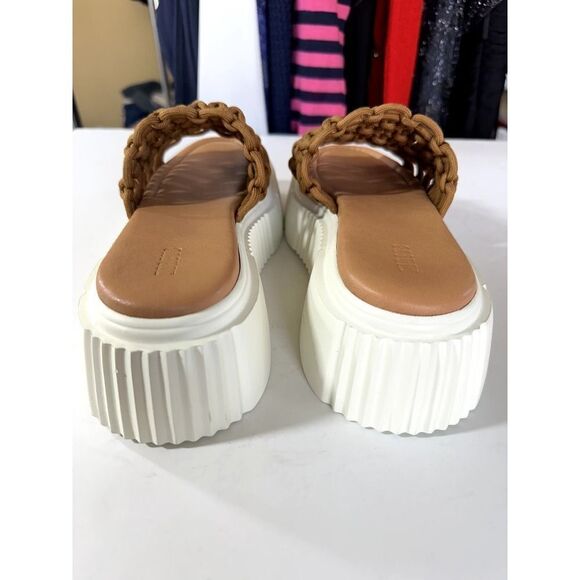ANTHROPOLOGIE MAEVE Women's Crochet Platform Slides Brown Size 39/8 - Picture 8 of 14